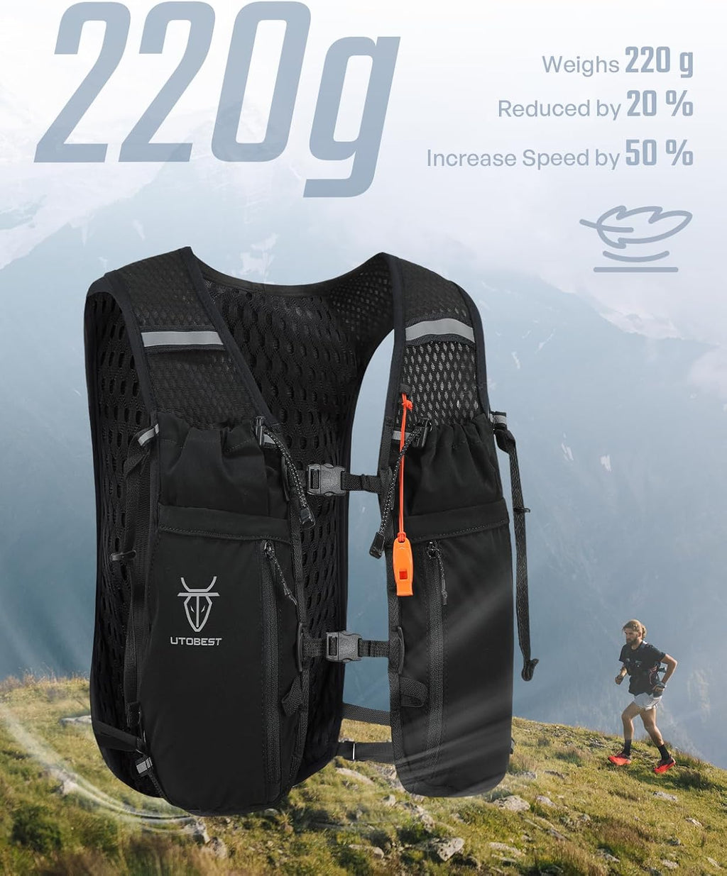 UTOBEST Running Vest Lightweight Hydration Pack 10L UTR110