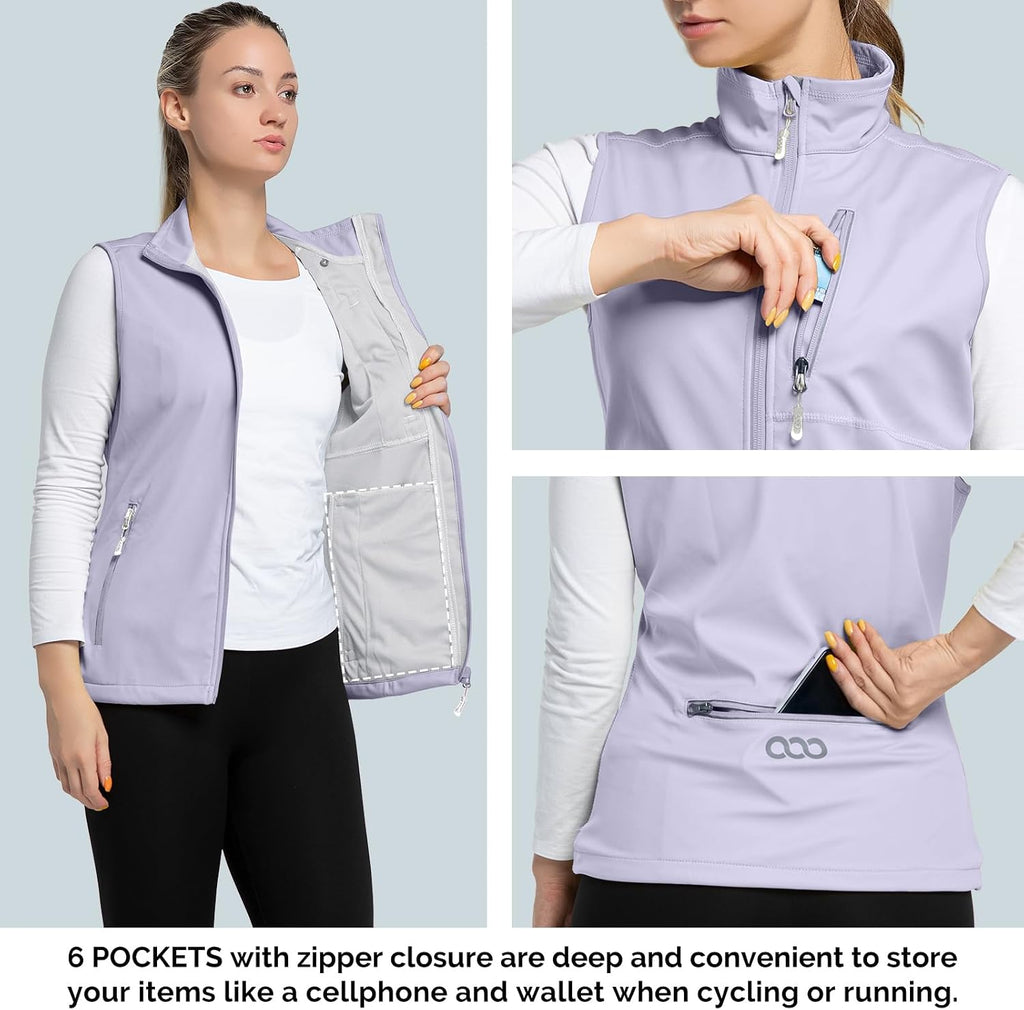 33,000ft Women's Lightweight Running Vest with 6 Pockets for Travel Golf