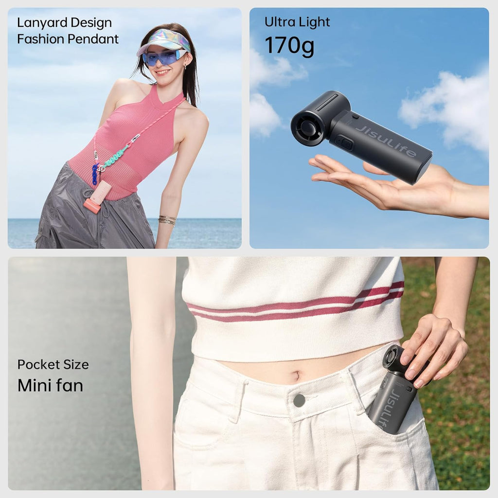 JISULIFE Portable Handheld Fan Life9, Turbo Airflow, Up to 18H Runtime