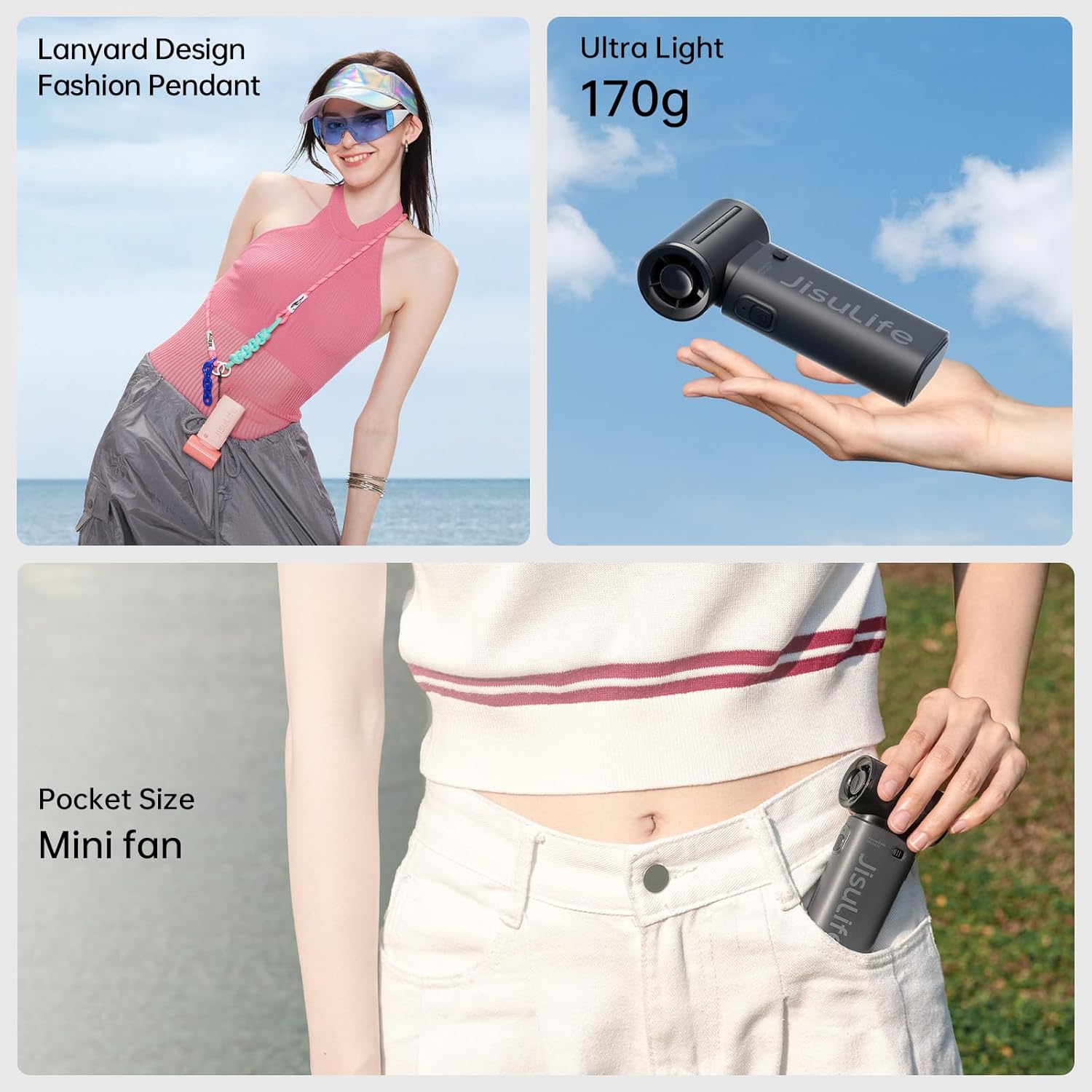 JISULIFE Portable Handheld Fan Life9, Turbo Airflow, Up to 18H Runtime