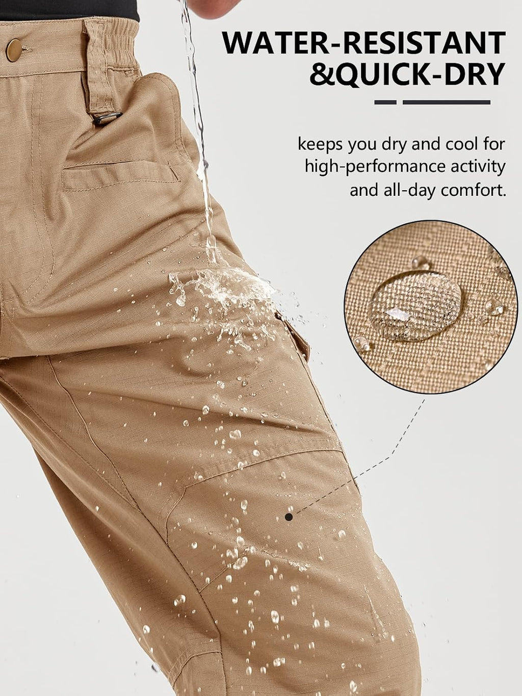 CNBQDD Mens Work Pants Cargo Tactical Construction for Men Ripstop Waterproof Lightweight Outdoor Hiking with Pockets