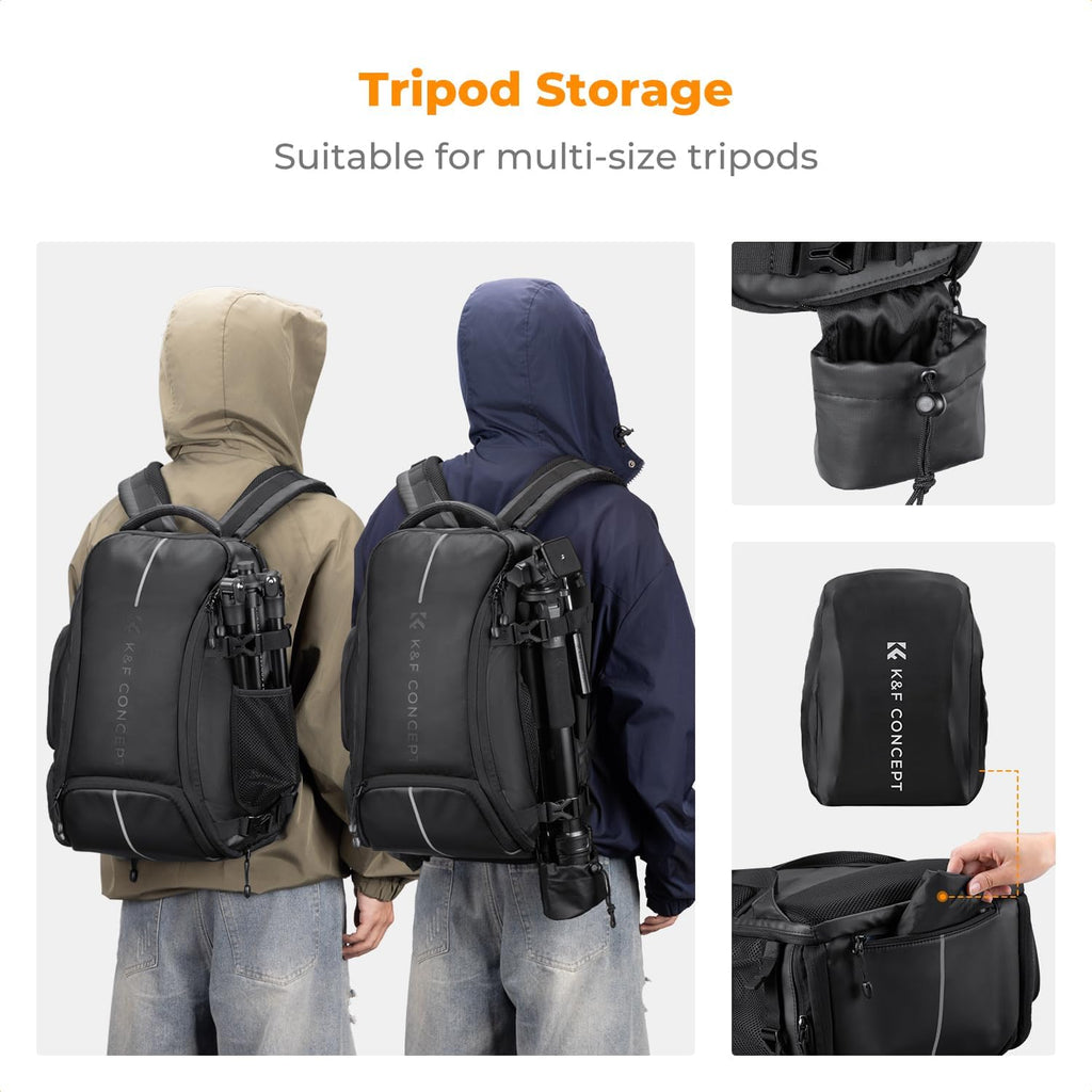 K&F CONCEPT Camera Backpack,25L Large Capacity Camera Bag for Photographers