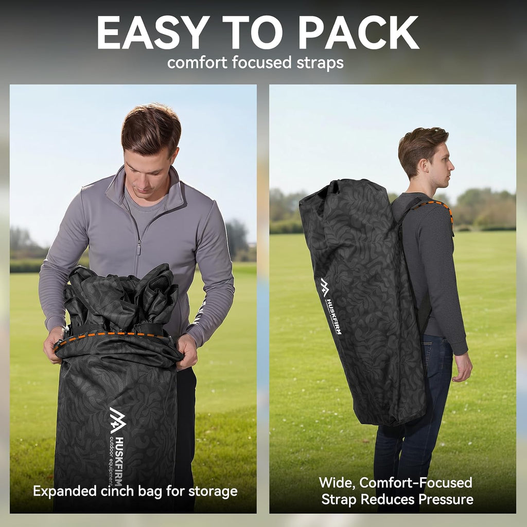 Oversized Double Camping Chair Padded Camping Chairs for Adults,Gray Leaves