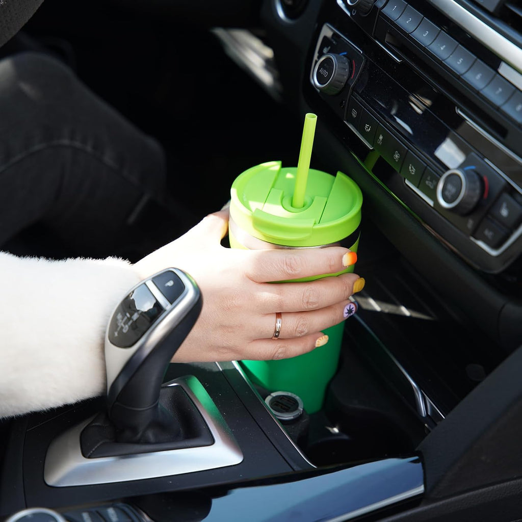 BJPKPK 34oz Coffee Tumbler with Straw, Insulated Stainless Steel Cup