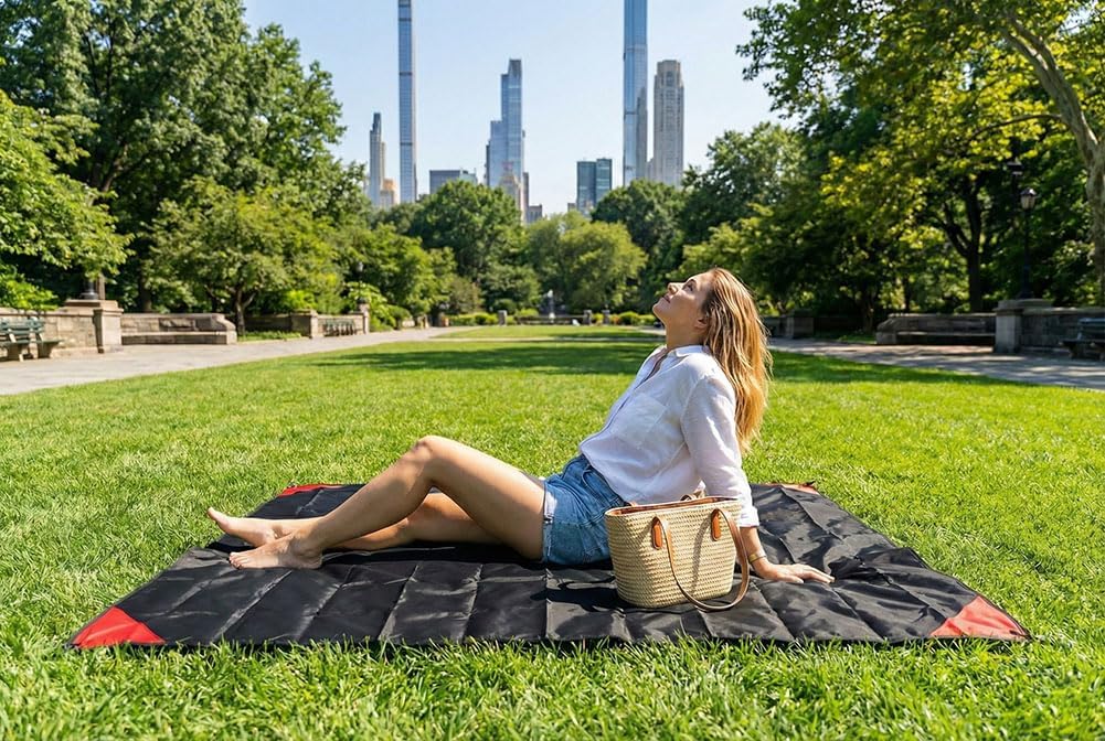 Pocket Picnic Blanket, Compact Lightweight Tarp for Camping