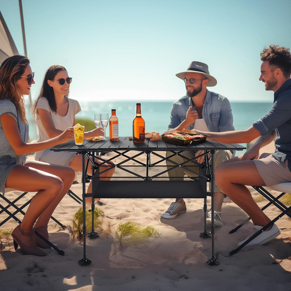 ALPHA CAMP Folding Camping Table Outdoor Table for Camping Picnic BBQ Beach