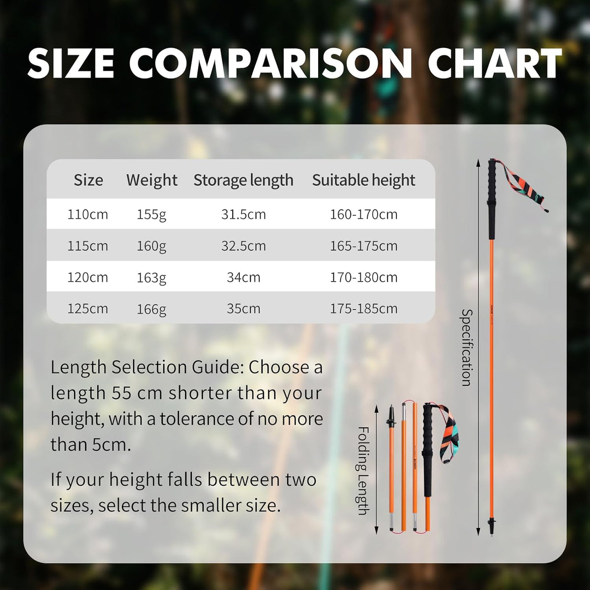 AONIJIE Collapsible Trekking Poles Lightweight Aluminum Hiking Poles, Folding Walking Sticks
