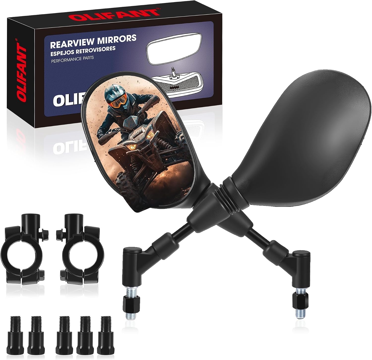 Motorcycle Mirrors Side Rearview Mirror for ATV Scooter Moped Quads GY6