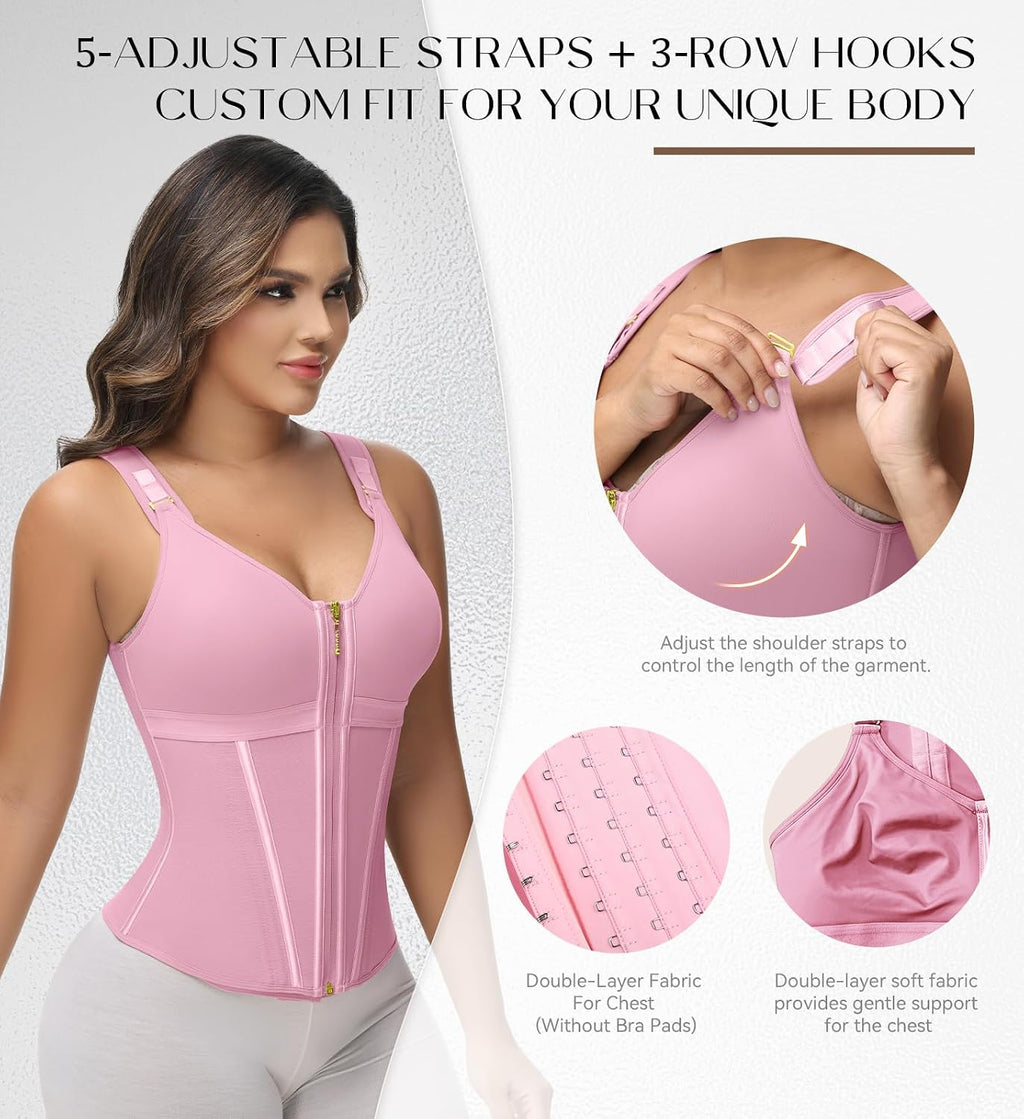 SHAPSHE Waist Trainer Corset for Women Tummy Control Body Shaper with Bra