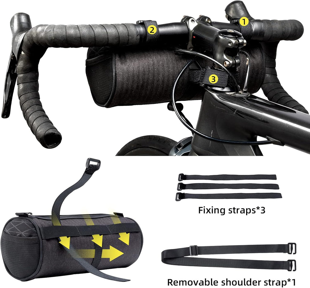 ROCKBROS Bike Handlebar Bag 2L Lightweight 4 Mounting Ways on Frame/Seat