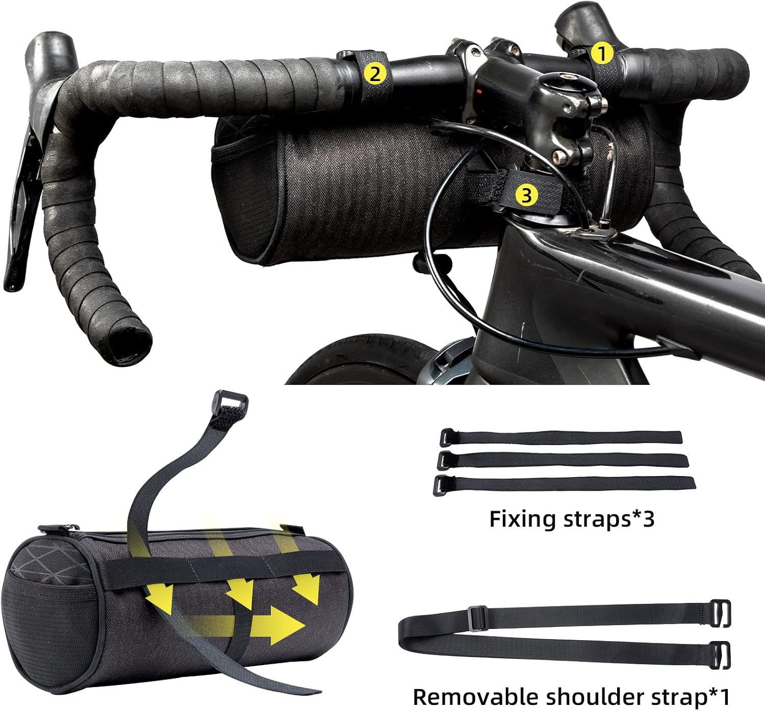 ROCKBROS Bike Handlebar Bag 2L Lightweight 4 Mounting Ways on Frame/Seat