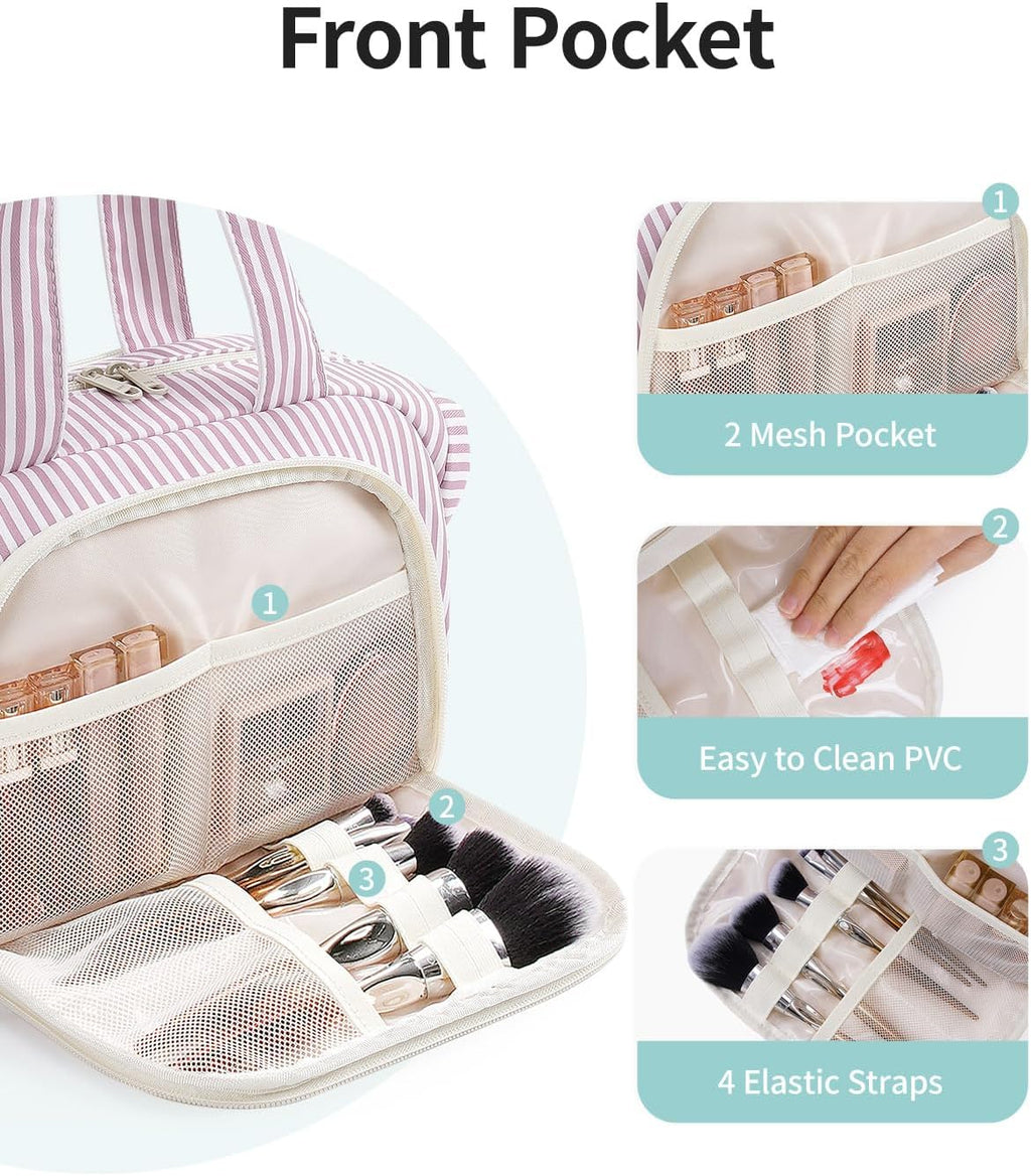 Narwey Travel Toiletry Bag for Women, Large Makeup Cosmetic Organizer Bag