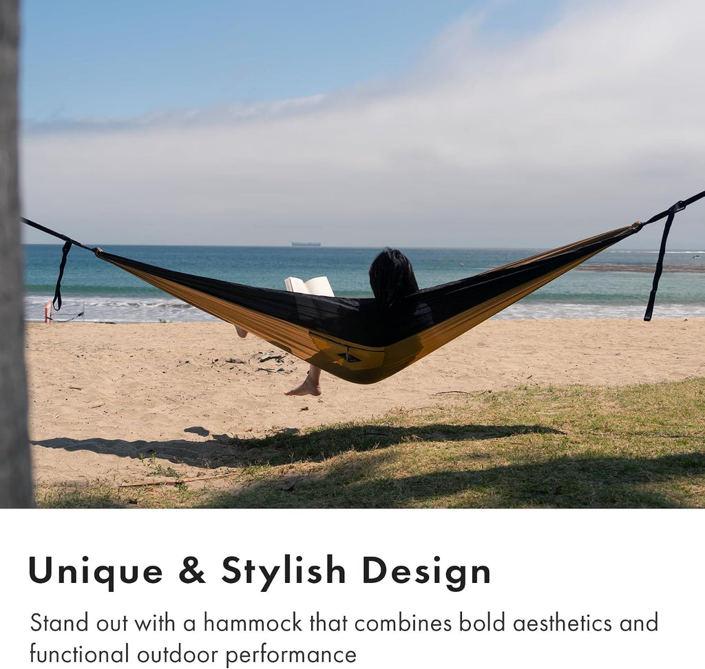 WHTE MOSS Suparpine I Hammock for Camping with Straps Included (Sand, Single)