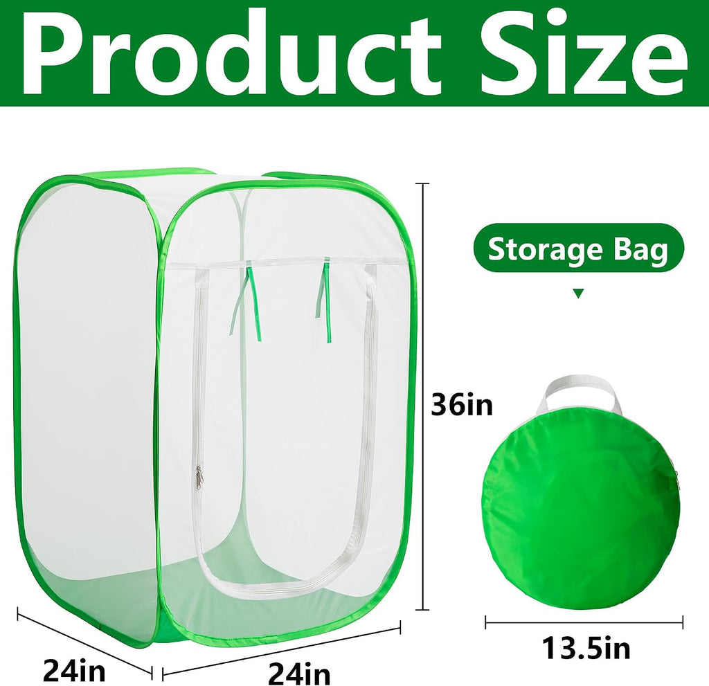 24"x24"x36" Pop Up Garden Mesh Plant Cover, Plant Protectors Mesh Enclosure