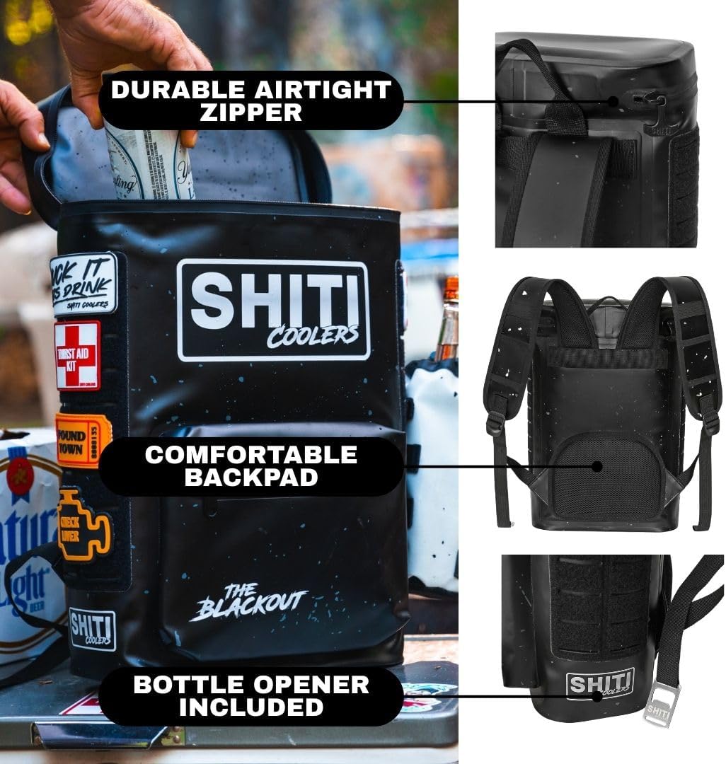 SHITI Coolers Cooler for Camping, Travel, Beach, Soft Lunch Box for Food, Drinks & Ice, Portable, Waterproof 24 Hr Insulated Bag with Shoulder Straps, Customizable