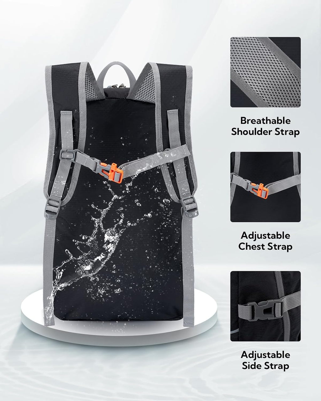 WATERFLY Small Lightweight Packable Hiking Backpack Foldable Travel Daypack