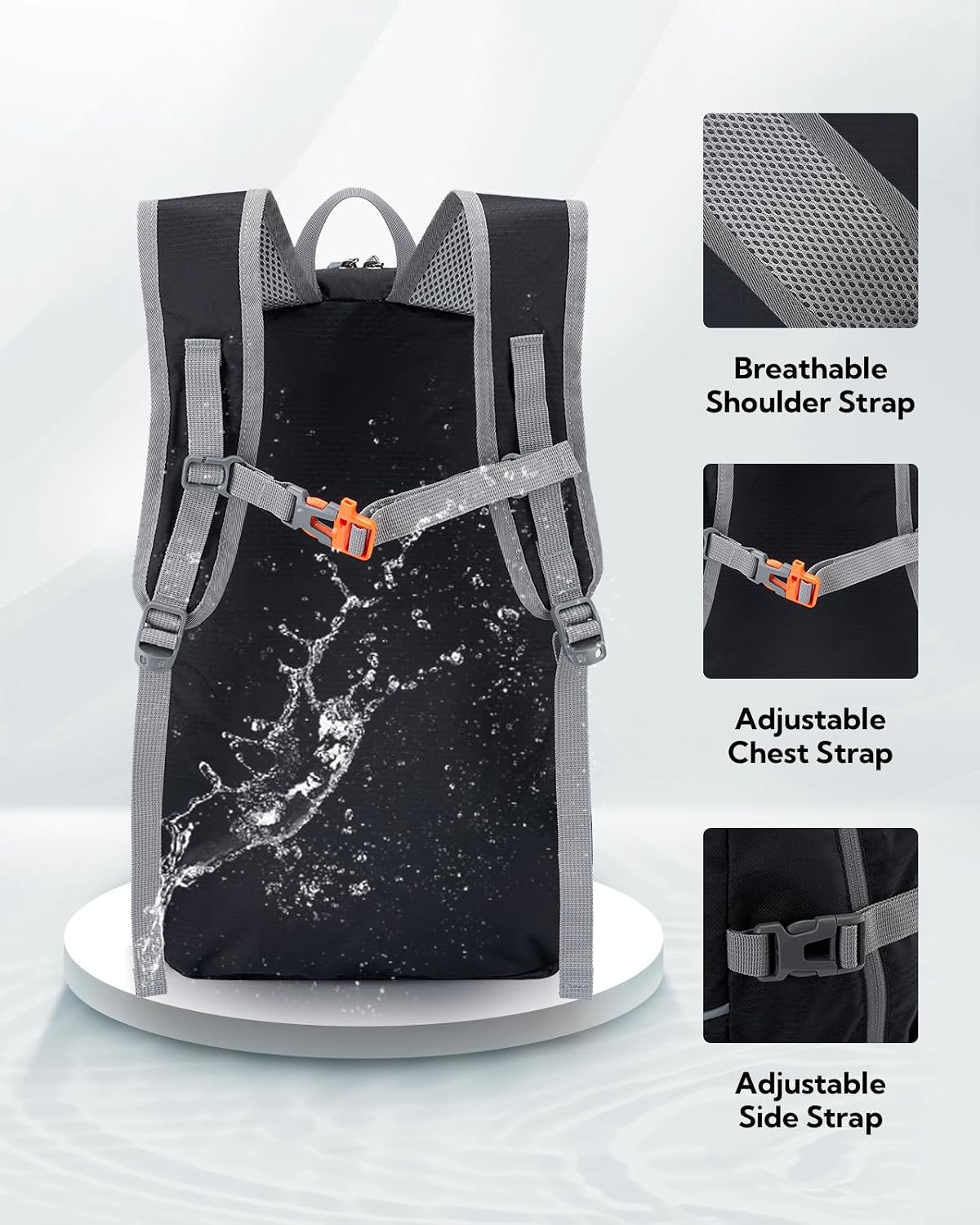 WATERFLY Small Lightweight Packable Hiking Backpack Foldable Travel Daypack