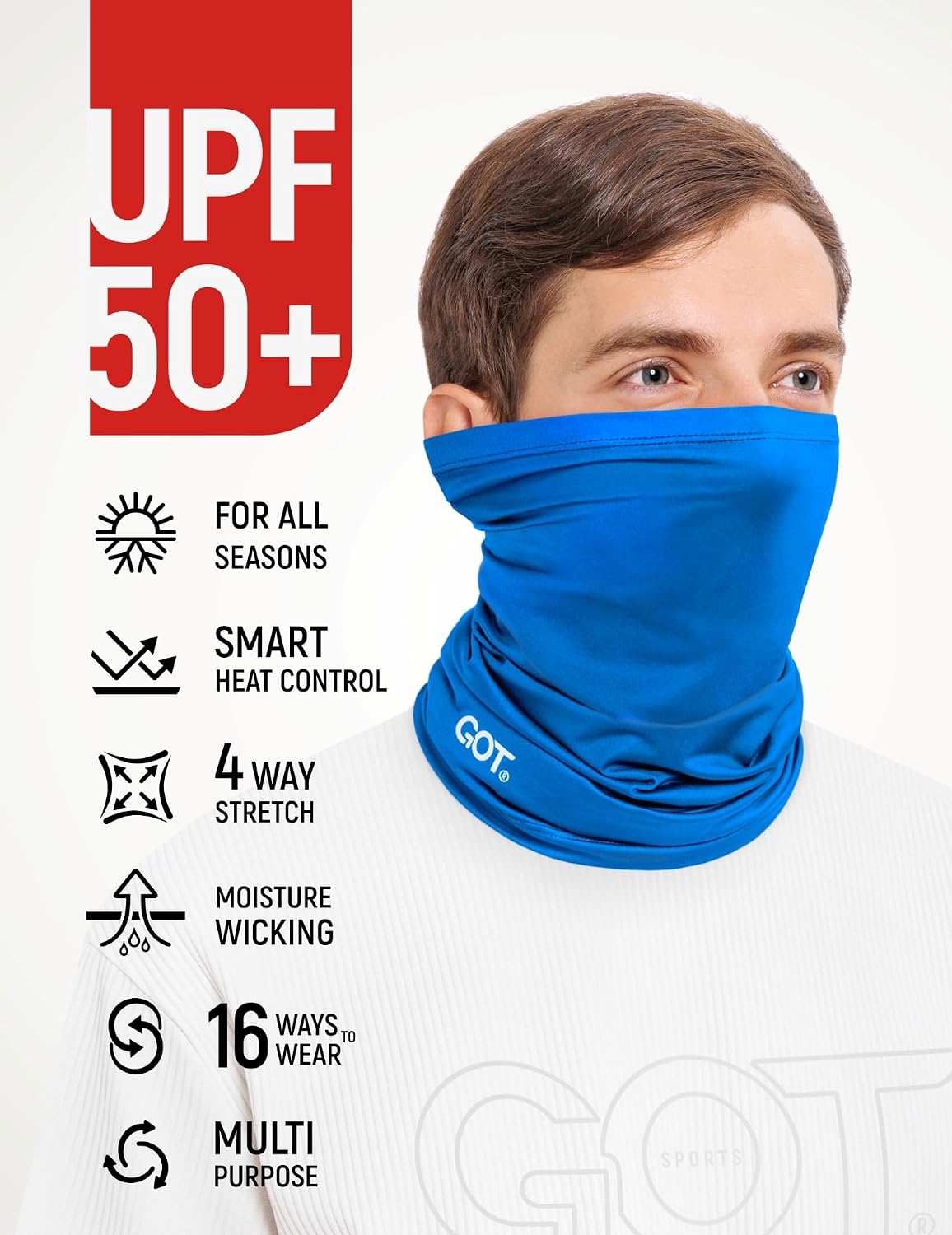 UPF 50+ Cooling Neck Gaiter - Fishing Face Mask Sun Protection Men Women