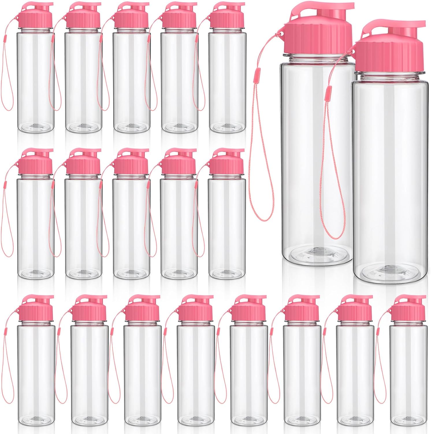 Mifoci 20 Pcs Plastic Water Bottles Bulk 17 oz, White