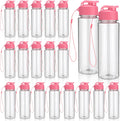 Mifoci 20 Pcs Plastic Water Bottles Bulk 17 oz, Rose Red