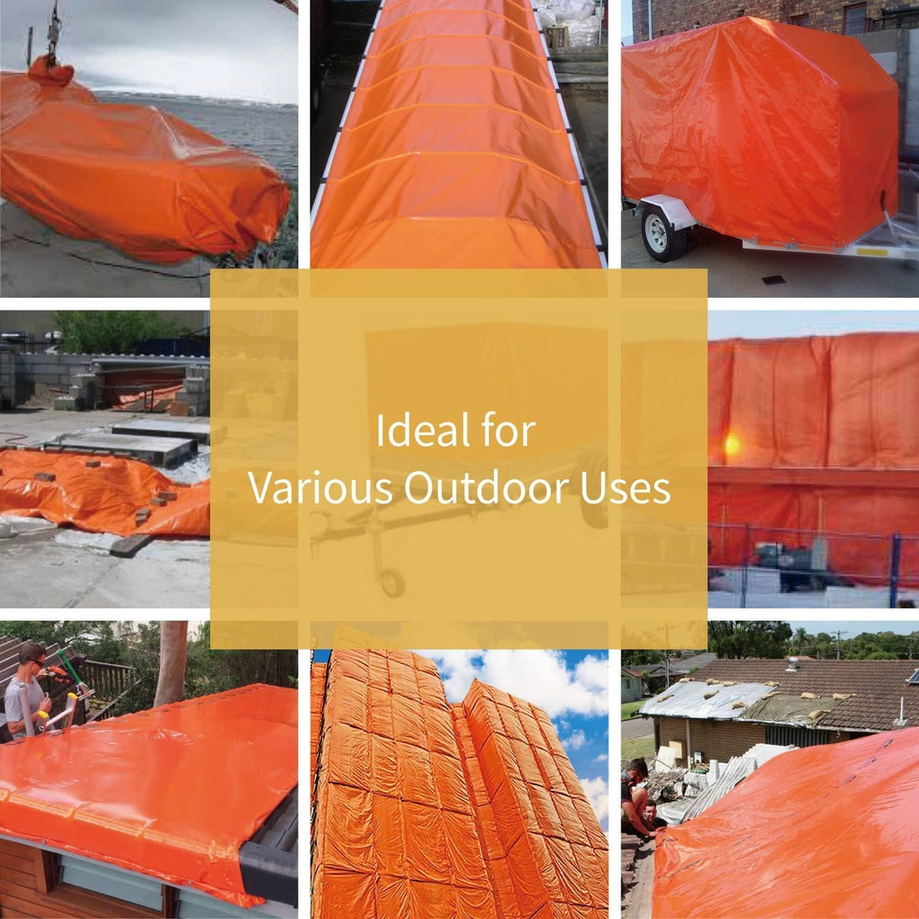 GUARD SHIELD Orange Tarp 16x20 Feet Tarps High Visibility Outdoor Poly Cover Lightweight 6mil