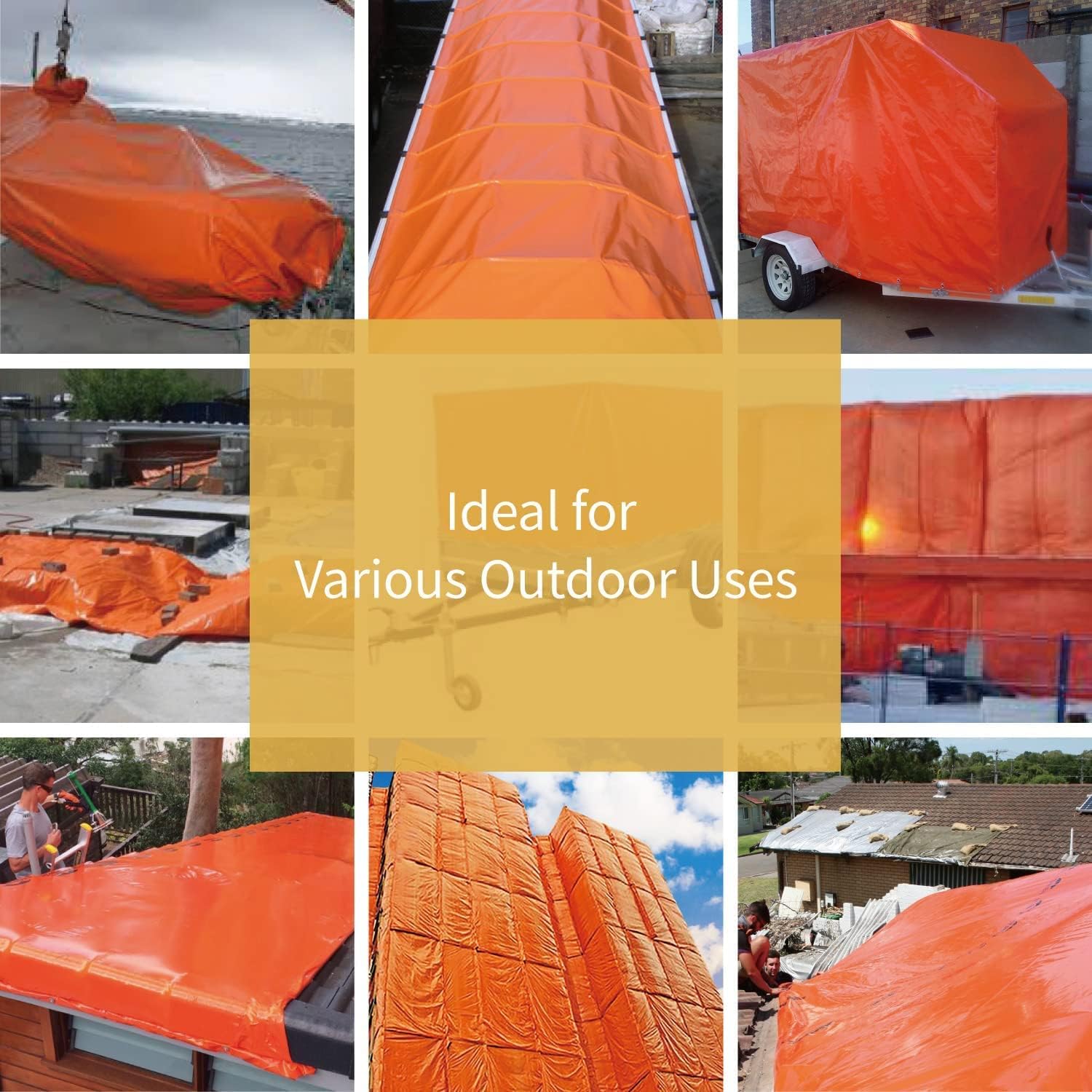GUARD SHIELD Orange Tarp 16x20 Feet Tarps High Visibility Outdoor Poly Cover Lightweight 6mil