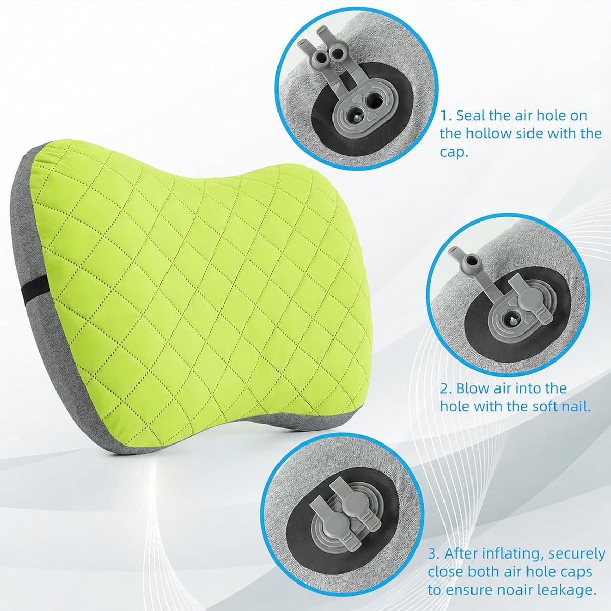 Crisonky Camping Pillow with Removable Cover, Ultralight Inflatable Pillow