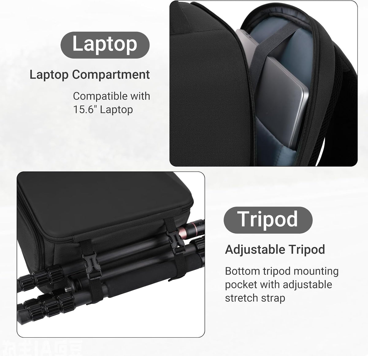 MOSISO Camera Backpack,Photography Camera Bag with Lens Pouch,Black