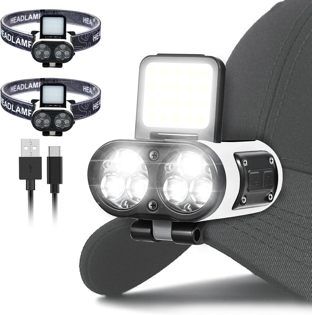 Foleto 2 Pack Hat Clip Light, Waterproof and Dust-Resistant Design