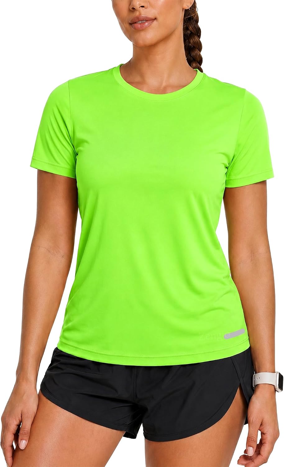 Zengjo Women's Short Sleeve Running Shirts Quick Dry Athletic Workout Tee