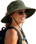 FURTALK Sun Hats for Women Wide Brim Bucket Hat Ponytail Hole Outdoor UPF