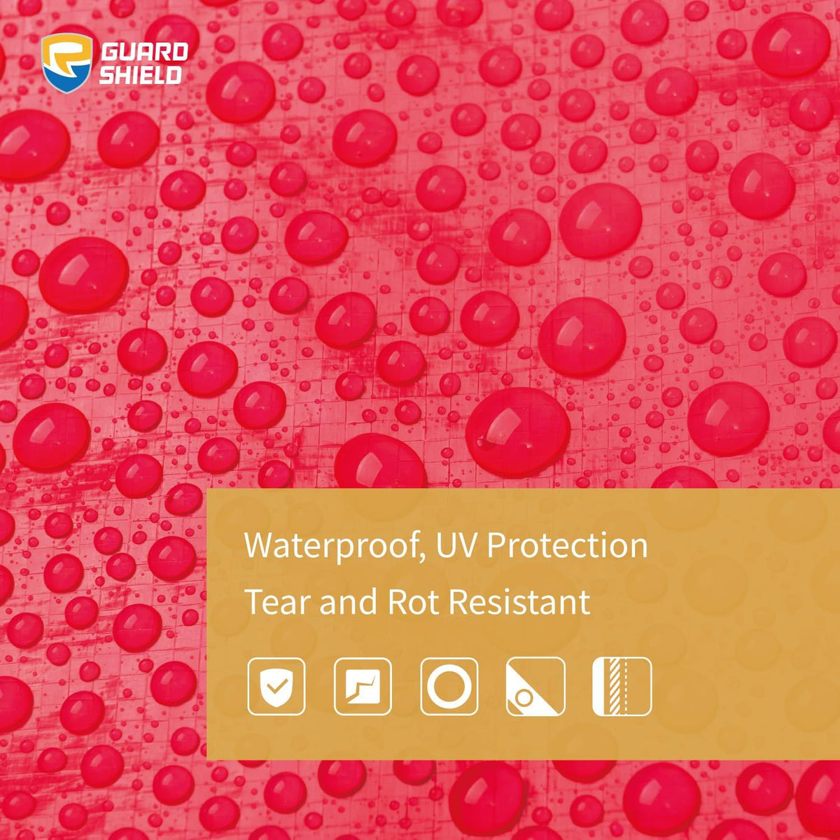 GUARD SHIELD Red Tarp 12x12 Feet Tarps High Visibility Outdoor Poly Cover Lightweight 6mil