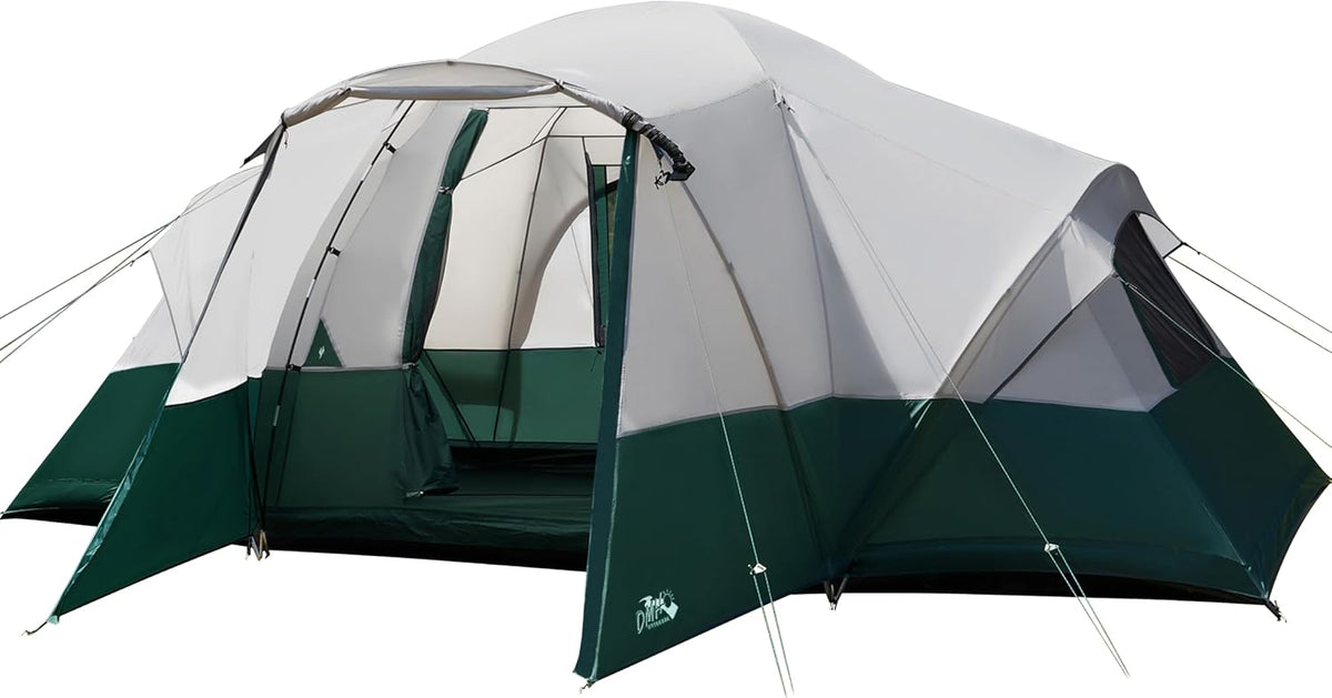 DMH OUTDOORS 8/11 Person Large Family Camping Tent Tunnel Tent with Porch