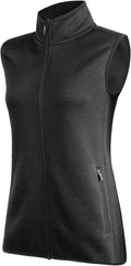 Zip Up Womens Vest with Zipper Pockets Sweater Fleece Vest