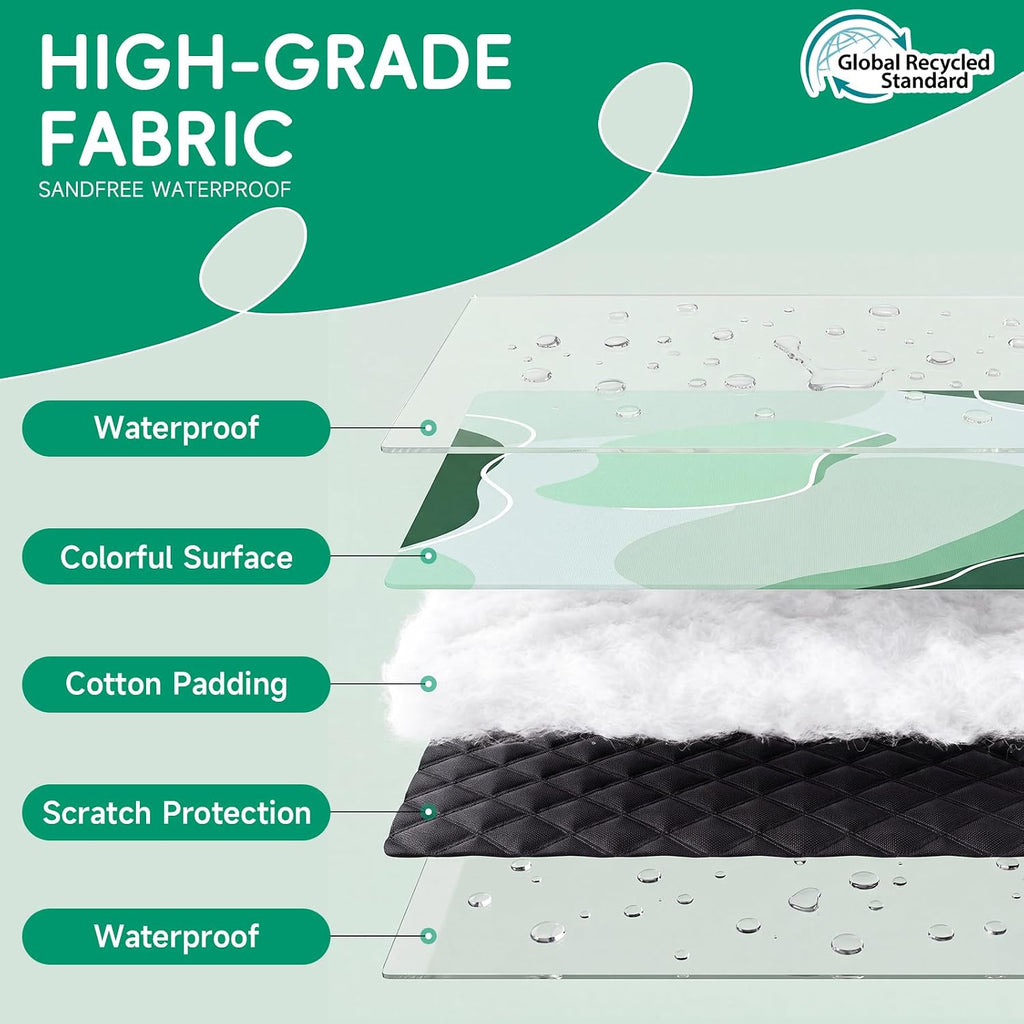 RYCHIC Waterproof Picnic Blanket Outdoor Camping Beach Mat Outside Rug Tent Floor Carpet Extra Large Foldable Sandproof Car Essential Roadtrip Rv Accessories Glamping Gear Must Haves Hiking Gift