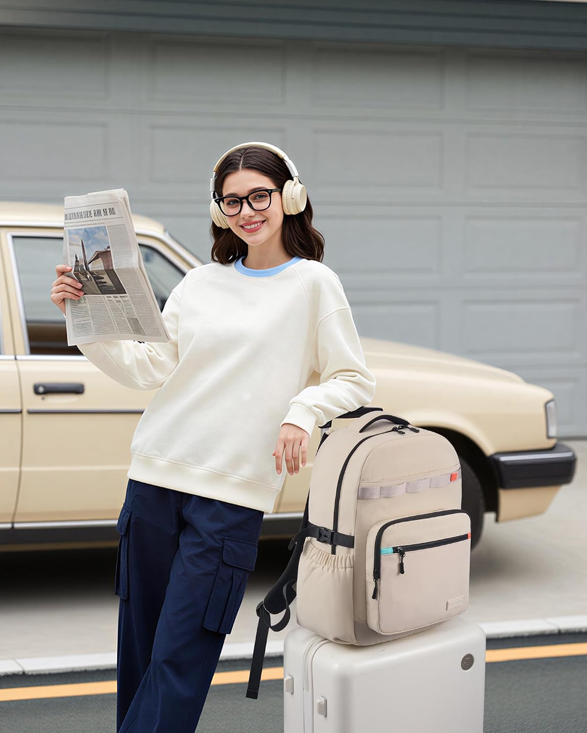 LOVEVOOK Laptop Backpack for Women Work Teacher with Tumbler Holder