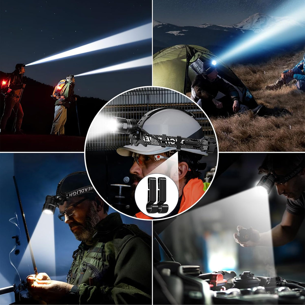 ATDOALL Rechargeable LED Headlamp, Super Bright High Lumen Head Lamps