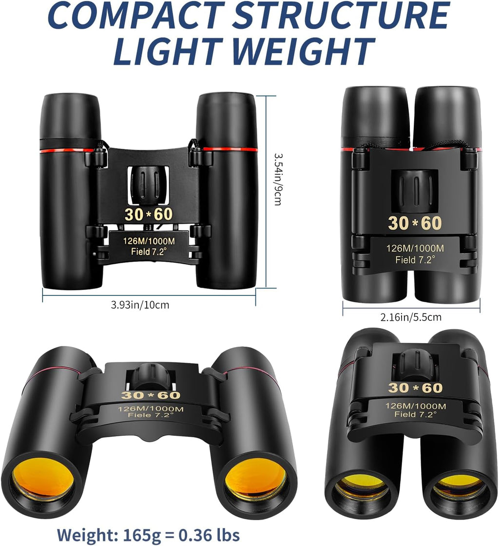 Compact Binoculars for Adults and Kids, HD Mini Portable Outdoor Binoculars Children, Pocket Lightweight Folding for Bird Watching, Hunting, Concert, Theater, Opera, Traveling, Tourism, Shows