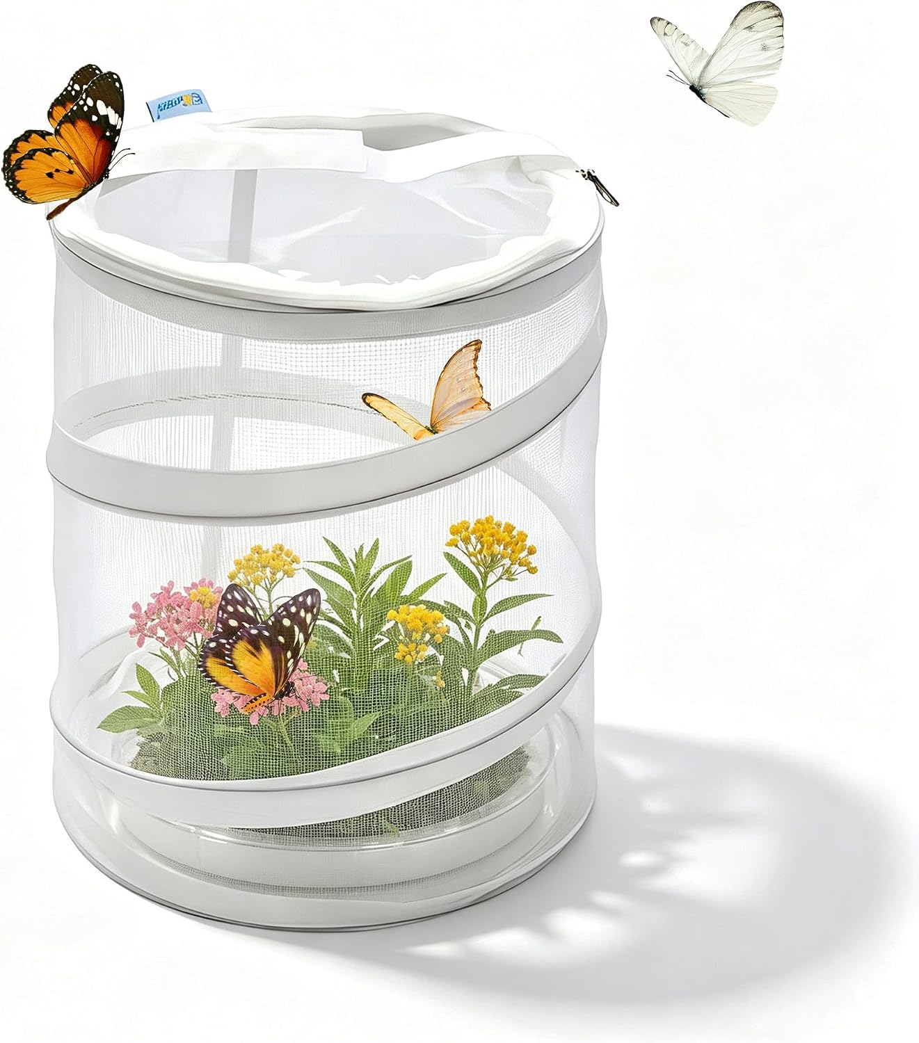 Pop-up Butterfly Habitat Cage Terrarium Clear Mesh Enclosure 2‑Pack