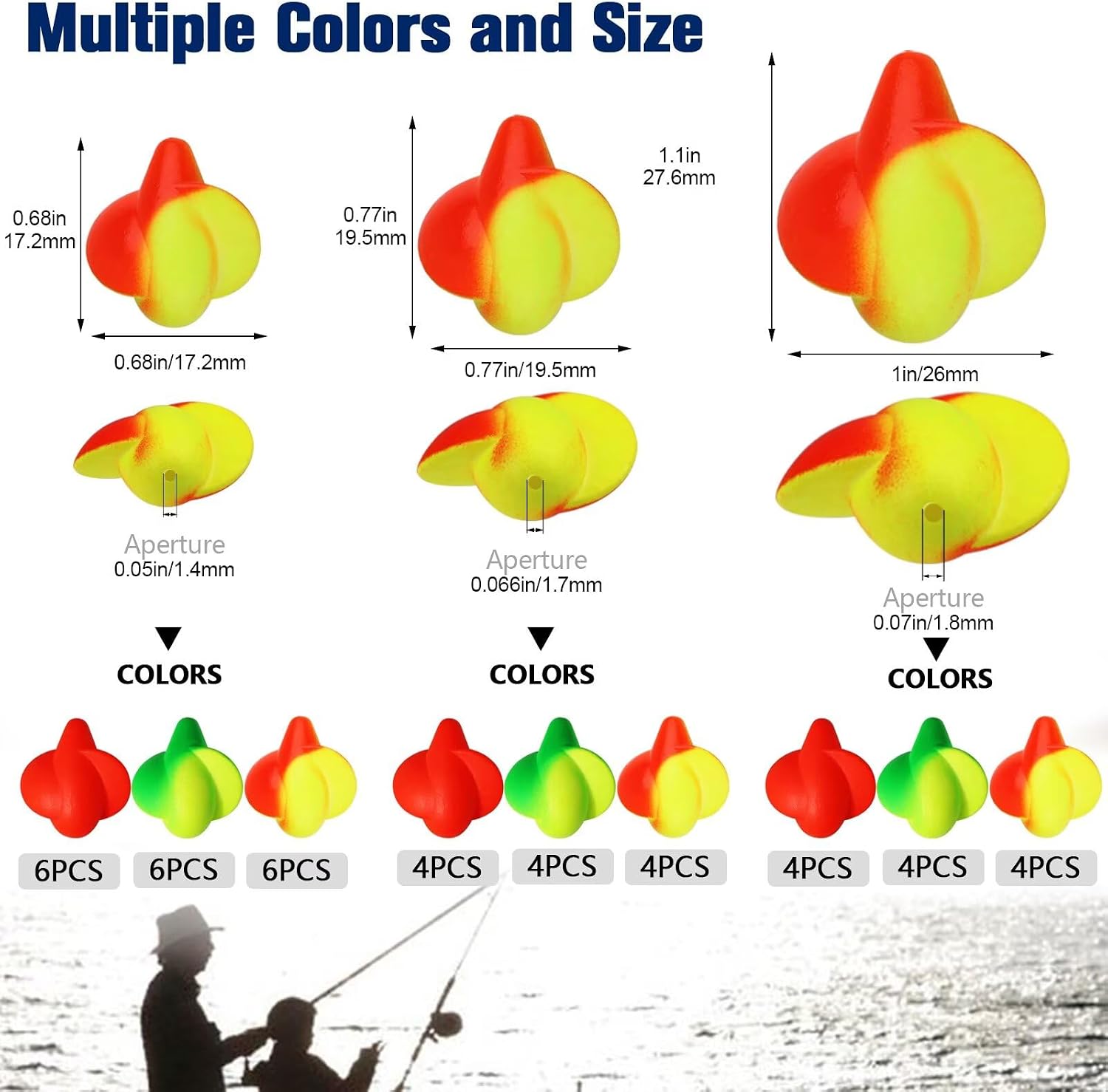 Dovesun 220/104/80/60/54/52/42pcs Pompano Rig Floats for Surf Fishing Foam Bobbers for Fishing Fly Fishing Bobbers Floats Bright Color Kit/Round/Cylindrical/Heart/Bullet/Pill/Spin Shape