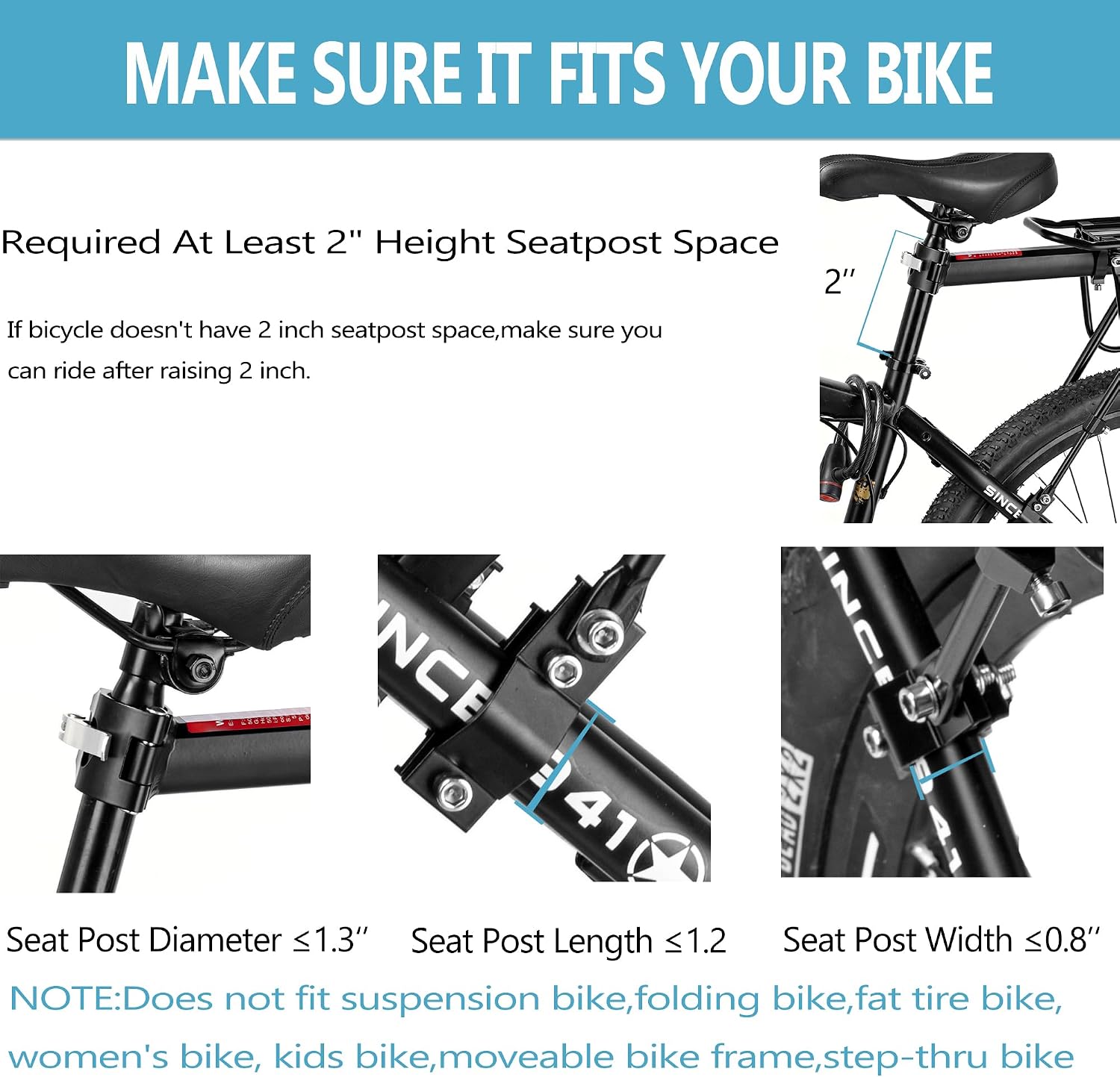 Rear Bike Rack,Bike Cargo Rack w/Fender & Large Size Reflective,Quick Release Mountain Road Bicycle Rear Racks,Universal Bike Luggage Rack,Large Capacity Bike Pannier Rack,YONTUO