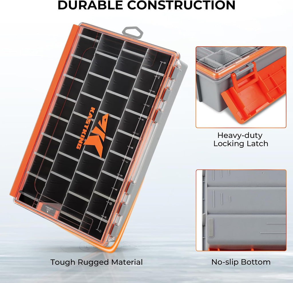 KastKing HyperSeal Waterproof Tackle Box, 3700 Deep Tackle Trays