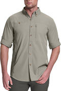 33,000ft Men's UPF 50+ UV Protection Long Sleeve Hiking Shirts Breathable Quick Dry Fishing Shirts for Safari, Outdoor