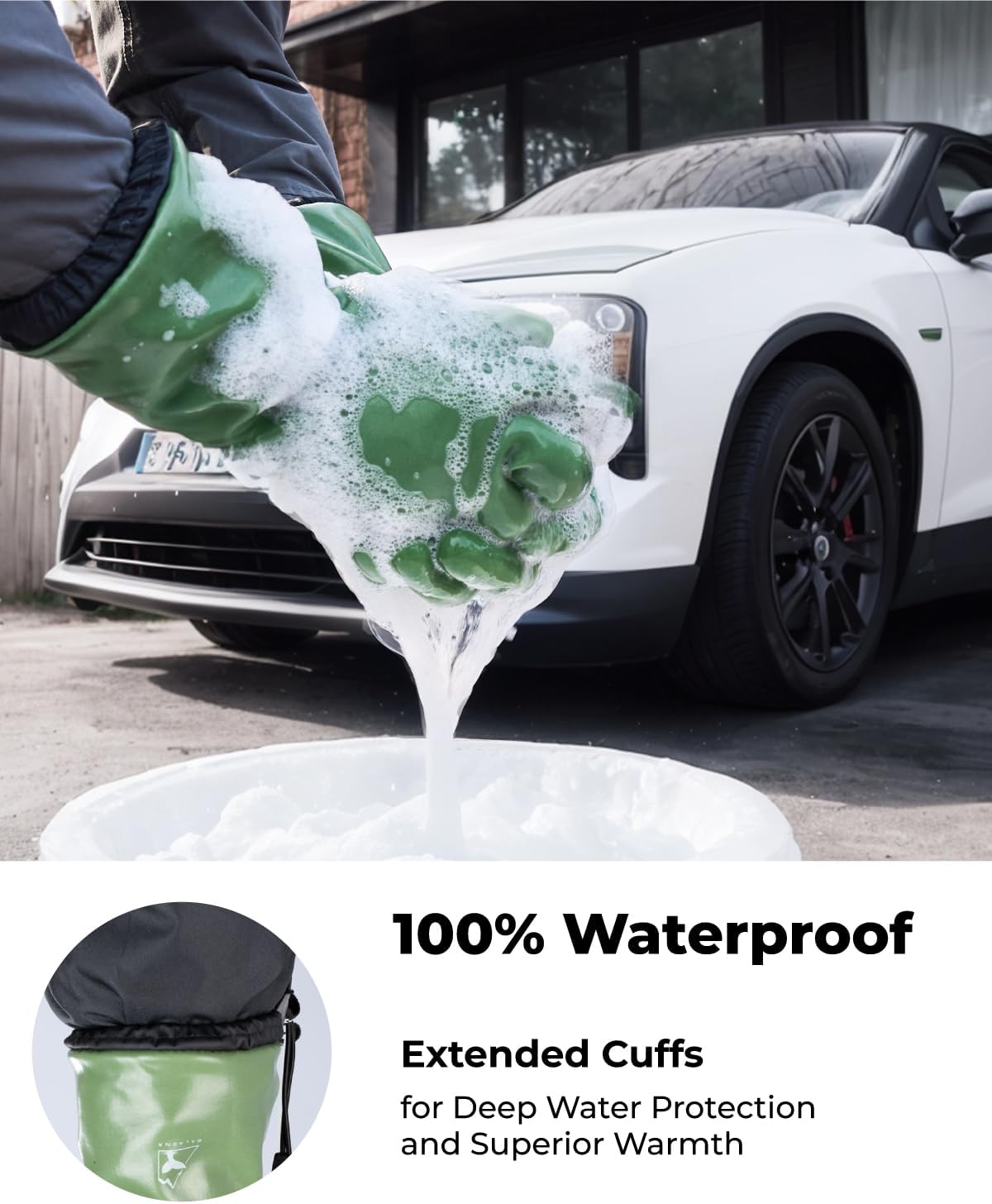 toolant 100% Waterproof Winter Work Gloves with Grip, Fleece Lined