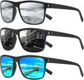Square Polarized Sunglasses for Men and Women Lightweight Frame Sun Glasses with UV Protection