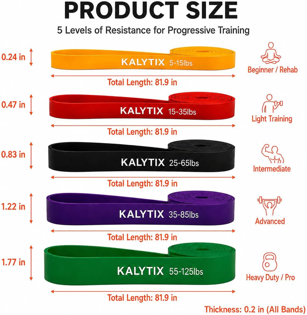 5 Resistance Bands Set for Home Gym, with Handles & Door Anchor