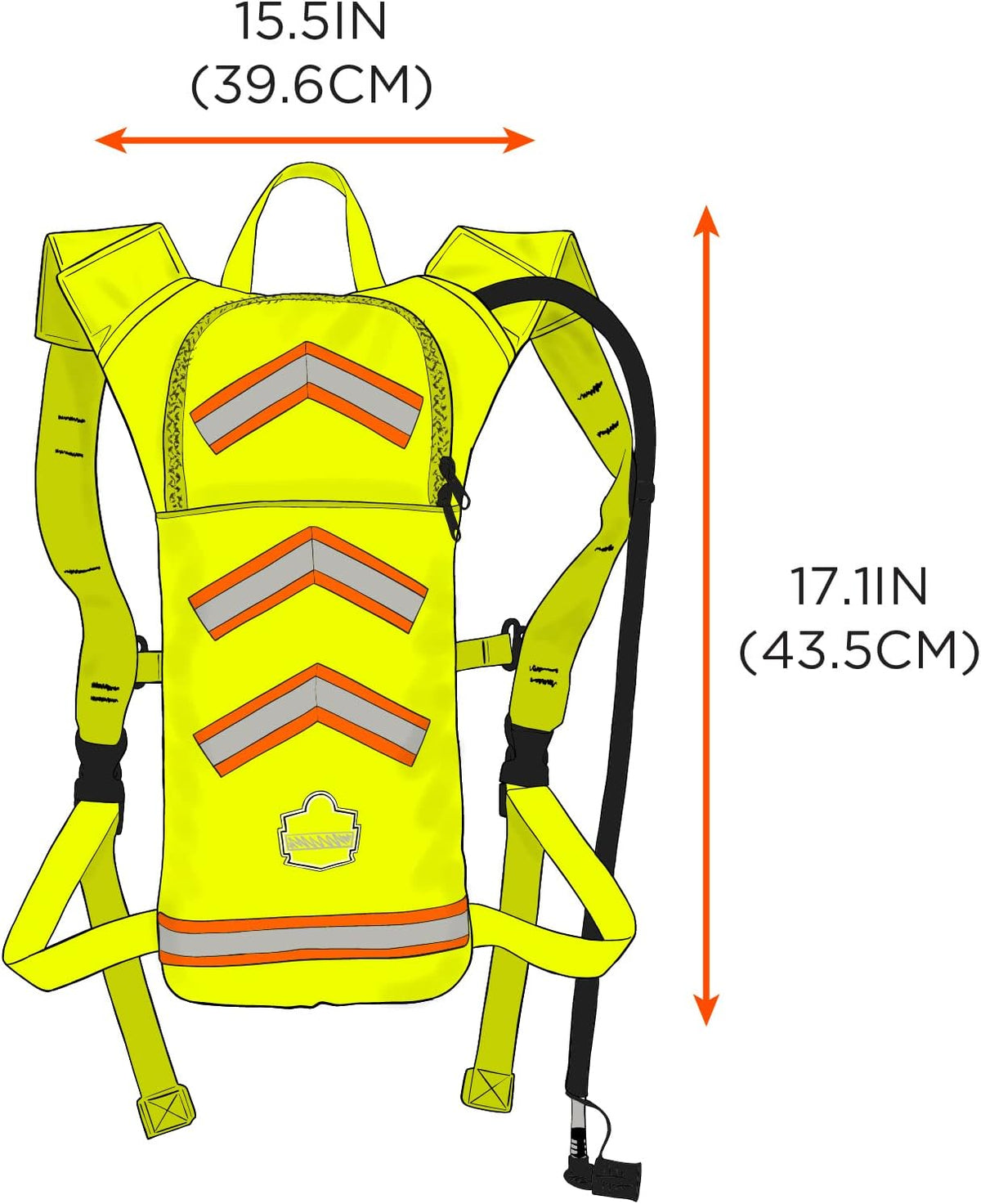 Ergodyne Chill-Its 5155HV High Visbility Low Profile Hydration Pack, 2 ltr, Lime