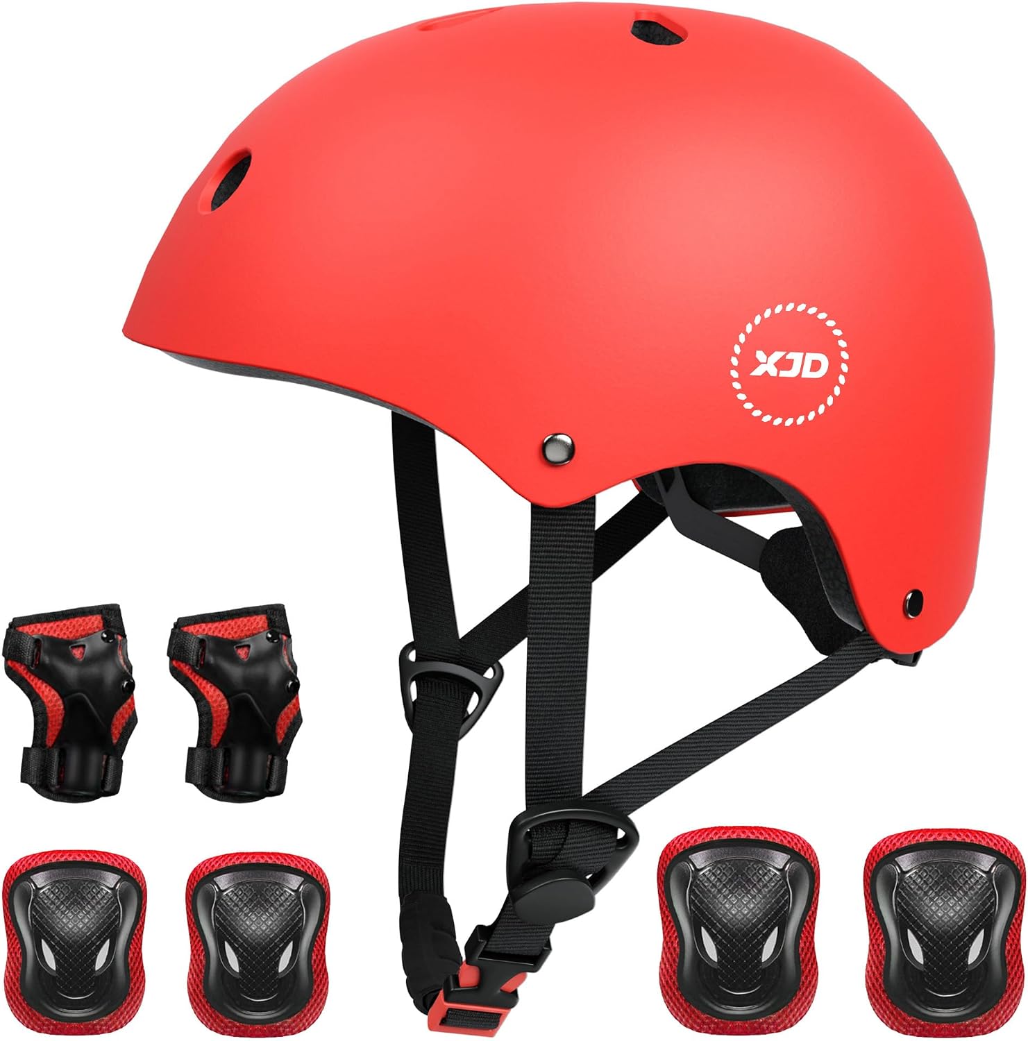XJD Kids Bike Helmet Set for 3-5-8-14 Years, Knee Elbow Pads Wrist Guards