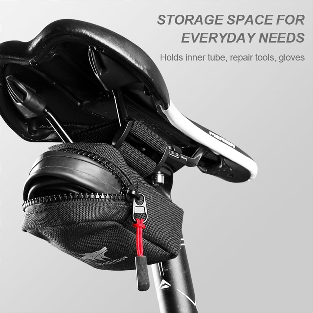 WOLFILIST Compact Bike Saddle Bag, Under Seat Bike Bag for Road & MTB