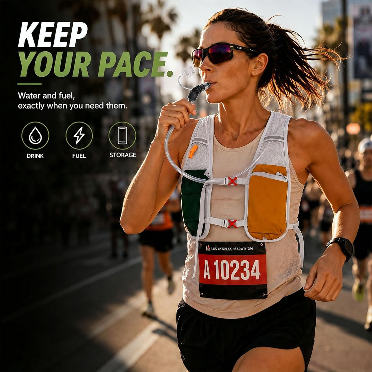 Running Vest with 2L Hydration Bladder Lightweight Pack